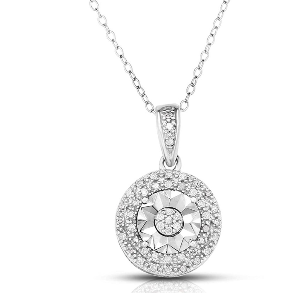 Natural Diamond Cluster Necklace